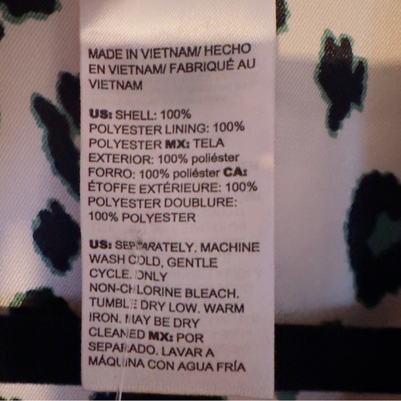 NWT Chico's Size 1 USA 8/10 Satin Silk Robe Dressing gown Duster Kimono Green Wh - Picture 16 of 16